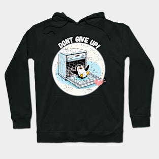 Sweet Animals: The Pinguin Never Give Up! - Cute Pinguin - A Funny Silly Retro Vintage Style Hoodie